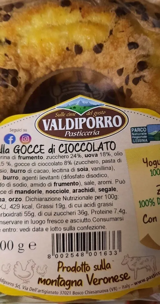 Ciambella gocce di cioccolato