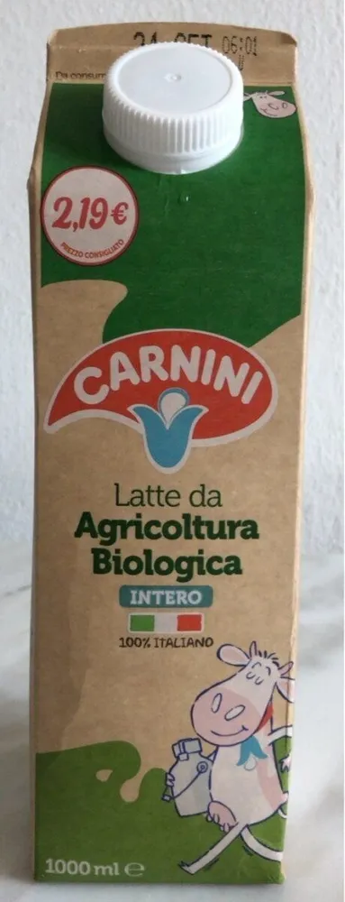 Latte da agricoltura biologica intero