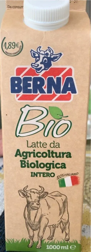 Bio latte da agricoltura  biologica intero