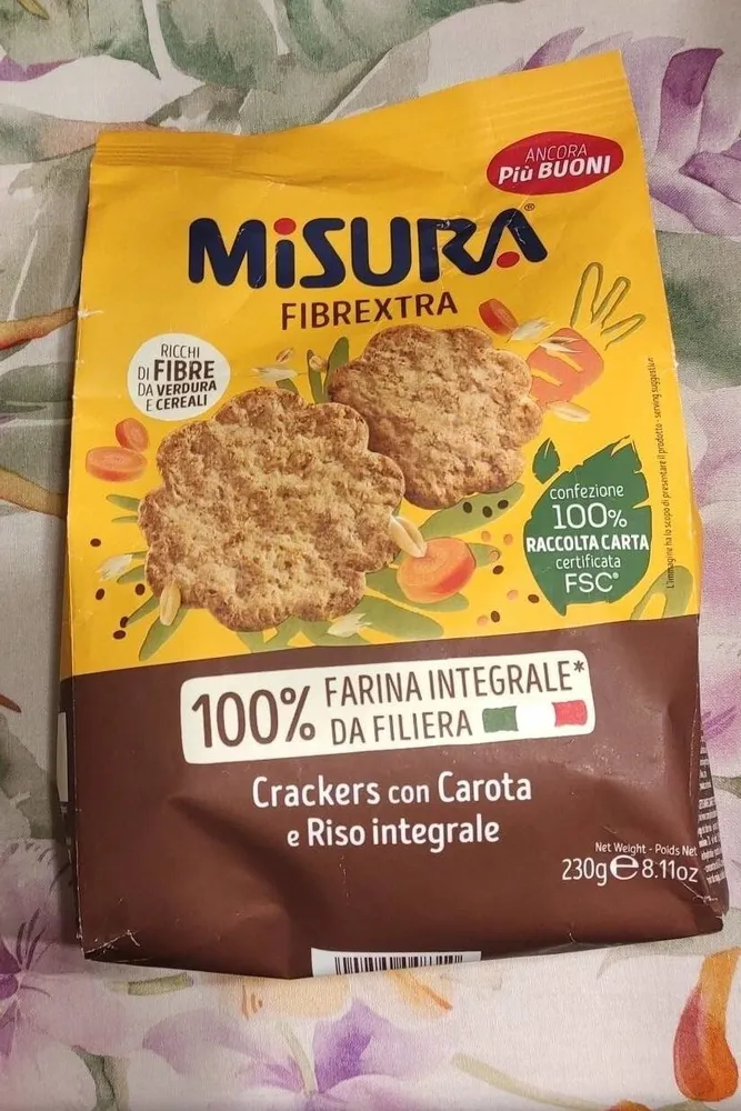 Crackers con Carota e Riso integrale