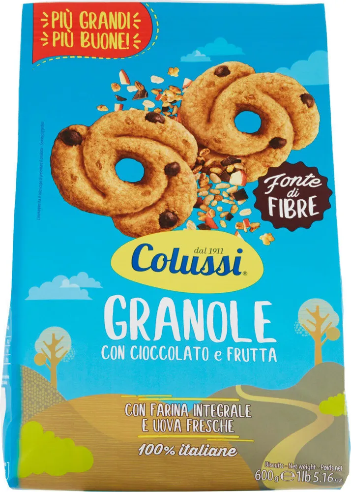 Granole con cioccolato e frutta