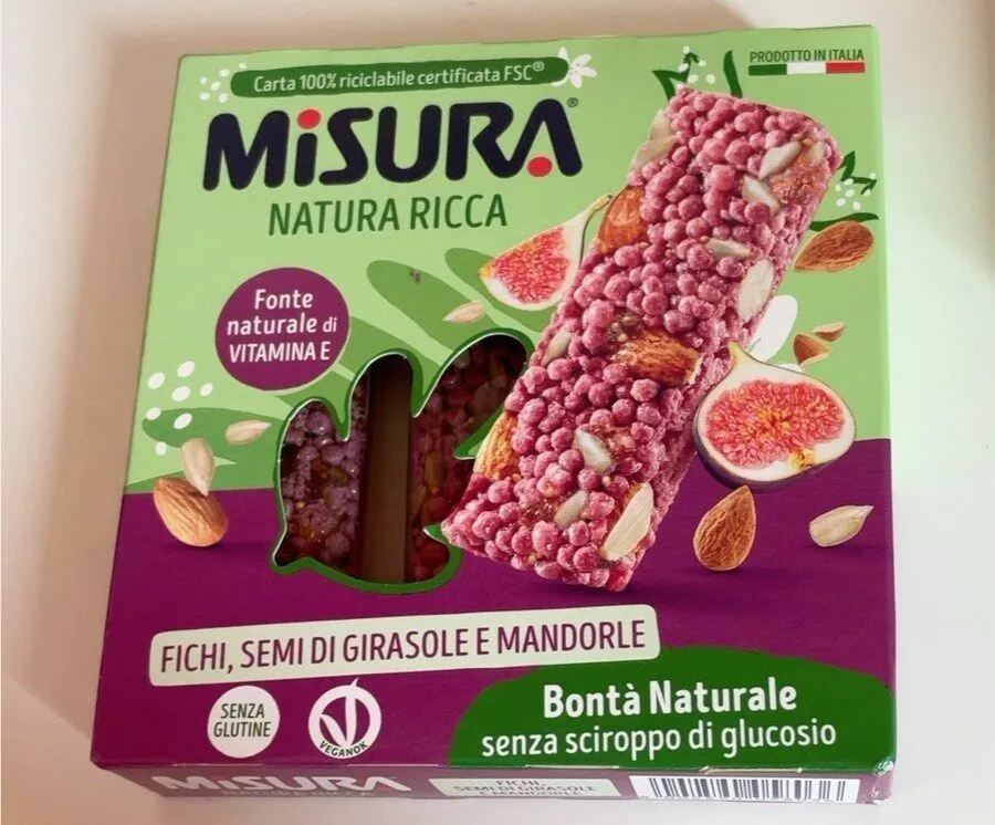 Barretta Misura fichi, semi di girasole e mandorle