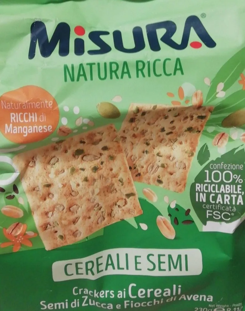 Crackers ai Cereali Semi di Zucca e Fiocchi di Avena