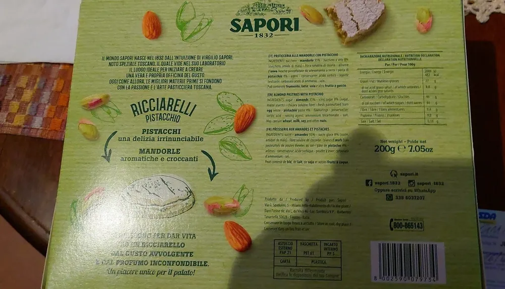Sapori ricciarelli al pistacchio