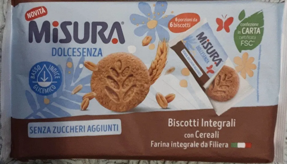 MiSURA Dolcesenza Biscotti integrali con cereali