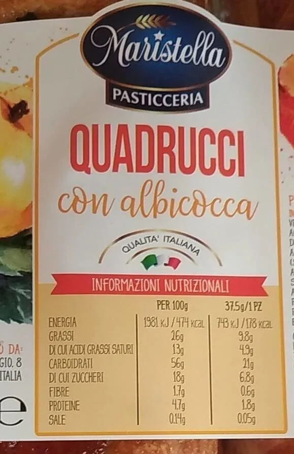 Quadrucci con albicocca