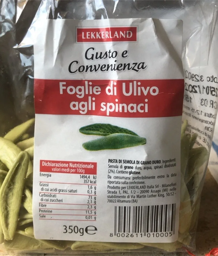 Foglie di ulivo agli spinaci