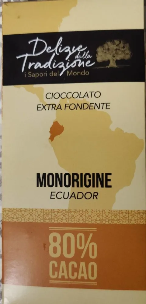 Cioccolato extra fondente Monorigine Ecuador 80%