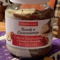 Crema spalmabile al cacao e nocciole bicolore