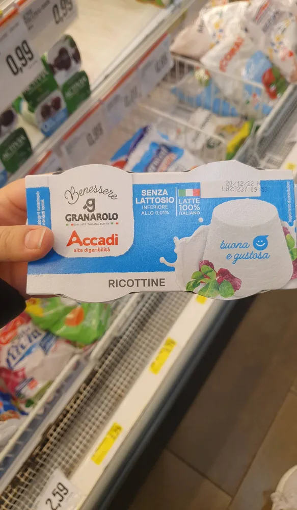 2 Ricottine Senza Lattosio accadì