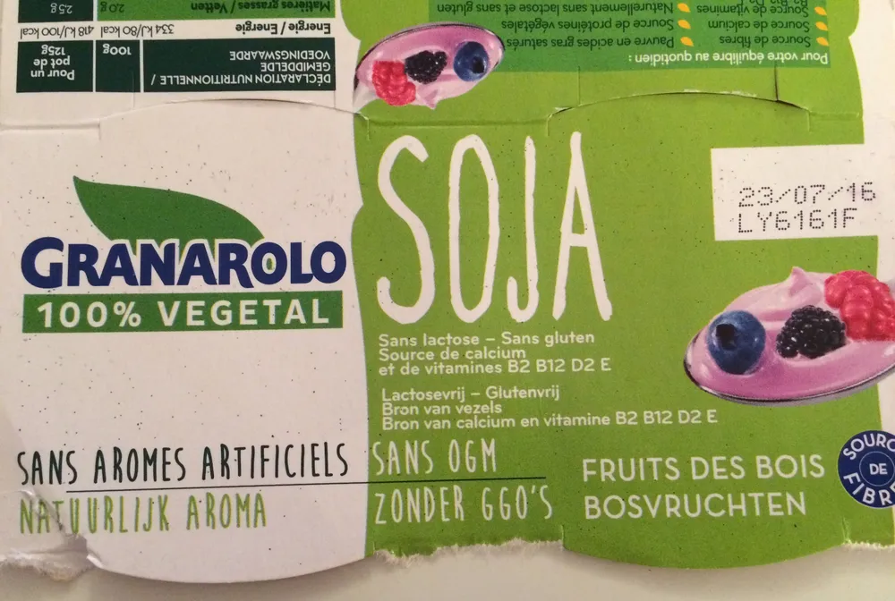 Yaourt soja fruits des bois
