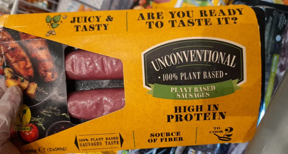 Plant based sausages imp