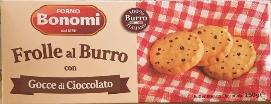 Frolle al burro con gocce di cioccolato