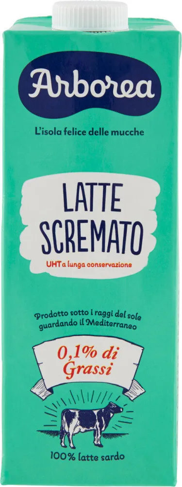 Latte scremato uht a lunga conservazione