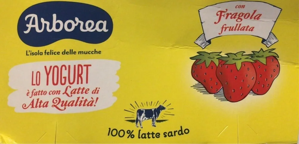 Yogurt con fragola frullata