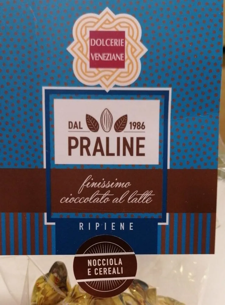 Praline ripiene nocciola e cereali