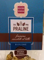 Praline ripiene nocciola e cereali