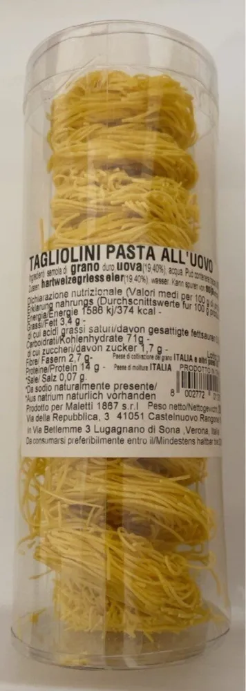 Tagliolini pasta all’uovo