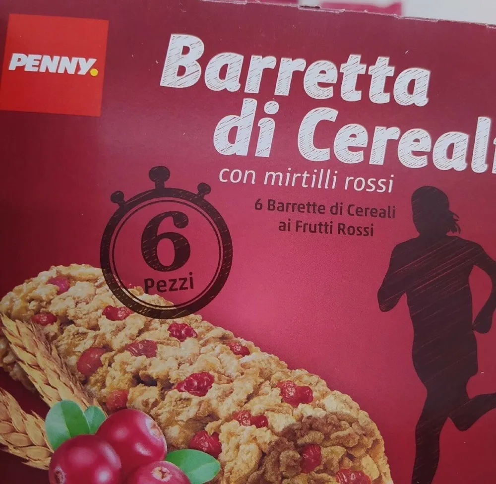 barretta di cereali con mirtilli rossi