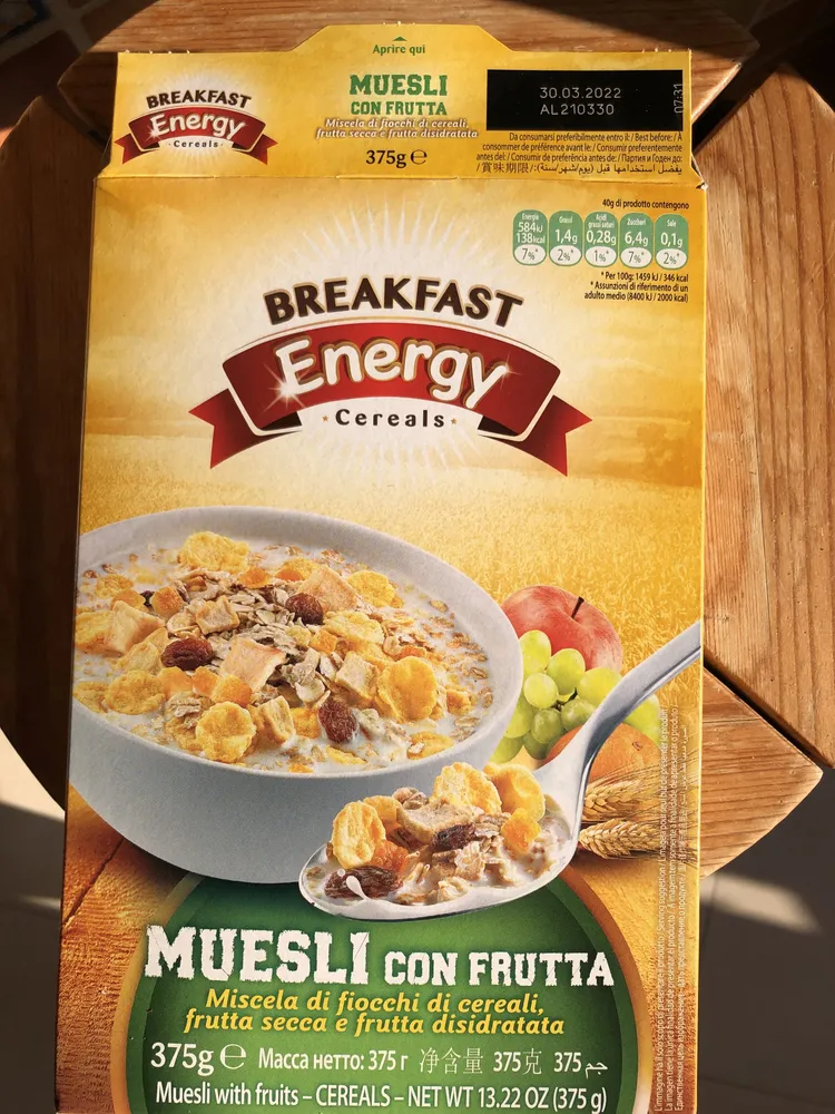 Muesli con frutta