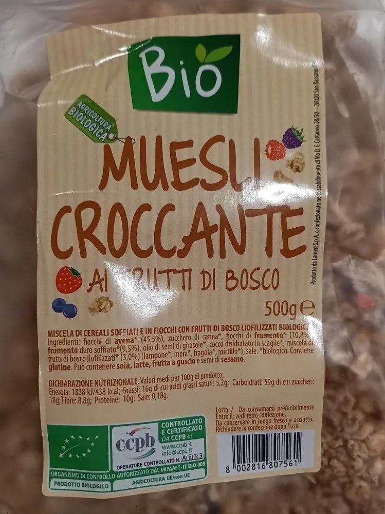 Muesli croccante ai frutti di bosco