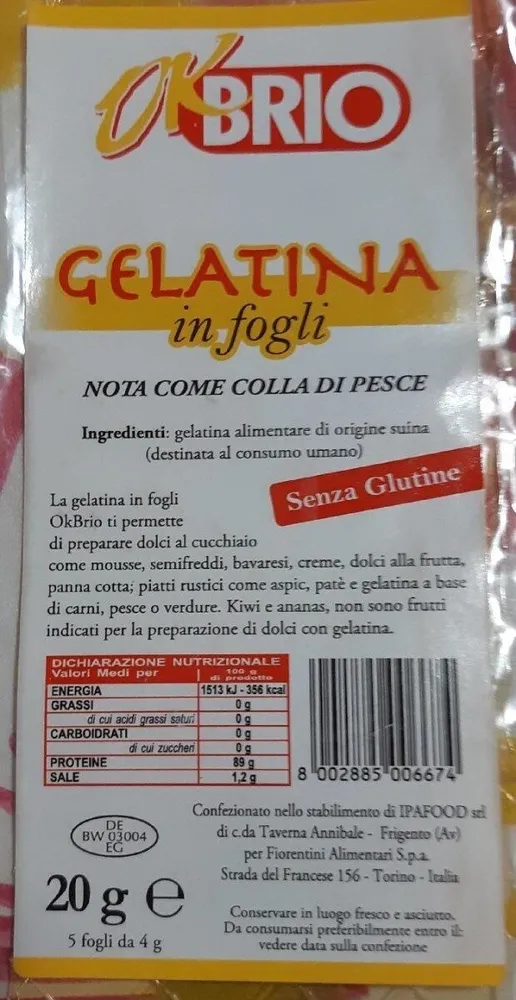 Gelatina in fogli