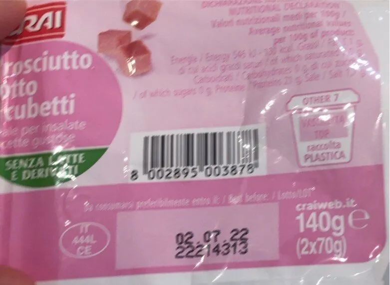 Prosciutto cotto cubetti