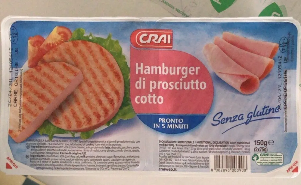 Hamburger di prosciutto cotto