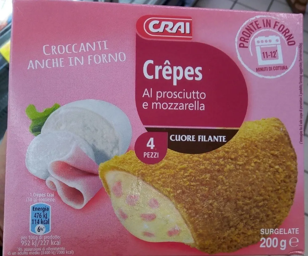 Crepes al prosciutto e mozzarella
