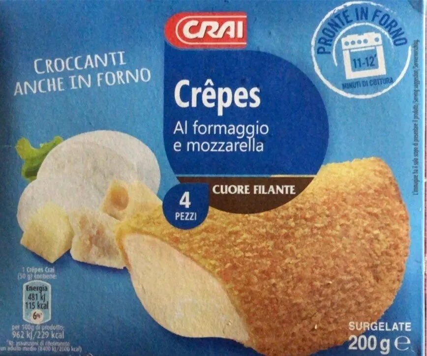 Crêpes al formaggio e mozzarella