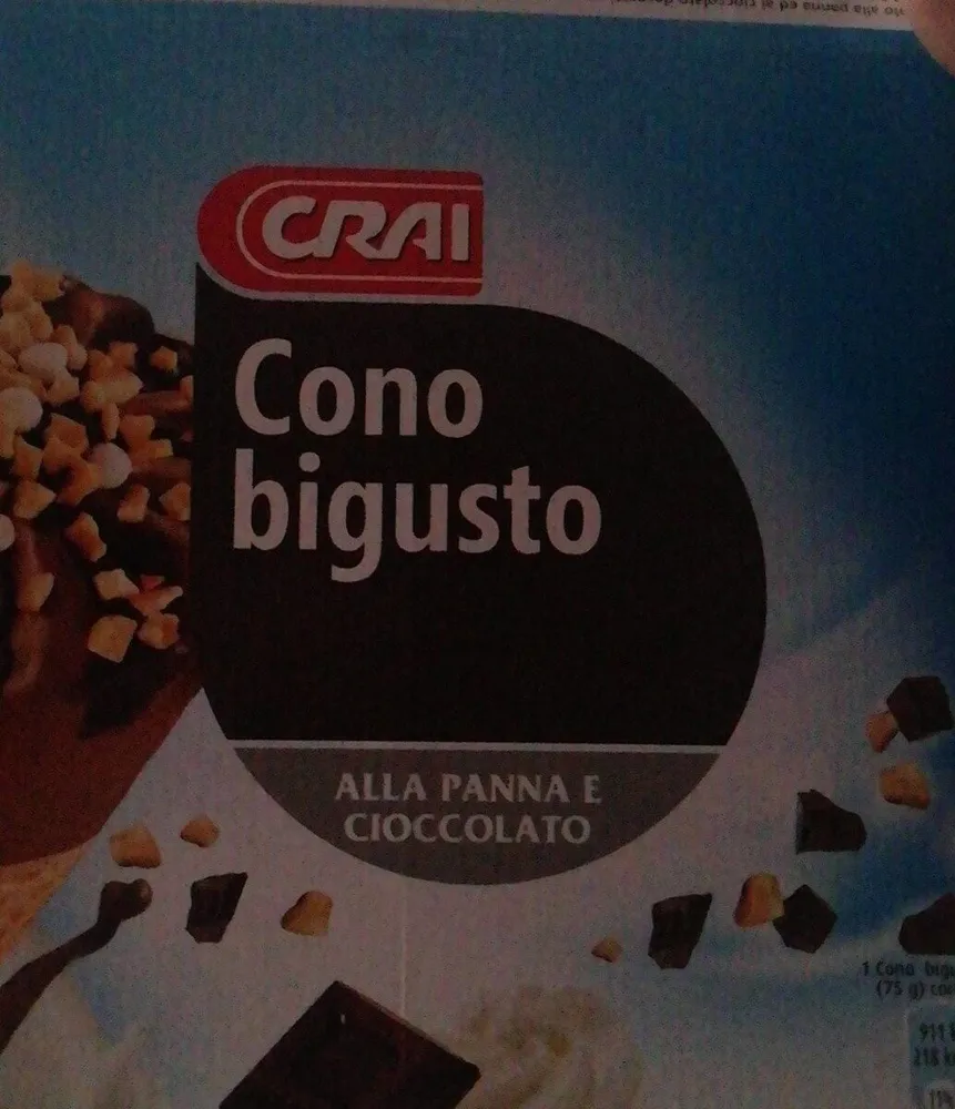 Cono bigusto alla panna e cioccolato crai