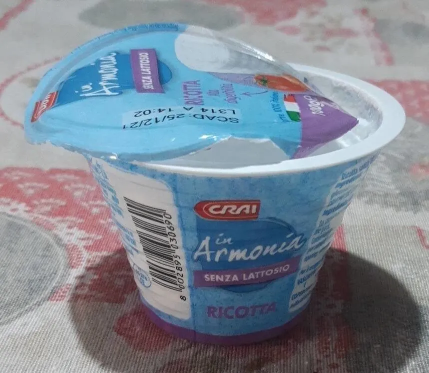 Ricotta senza lattosio