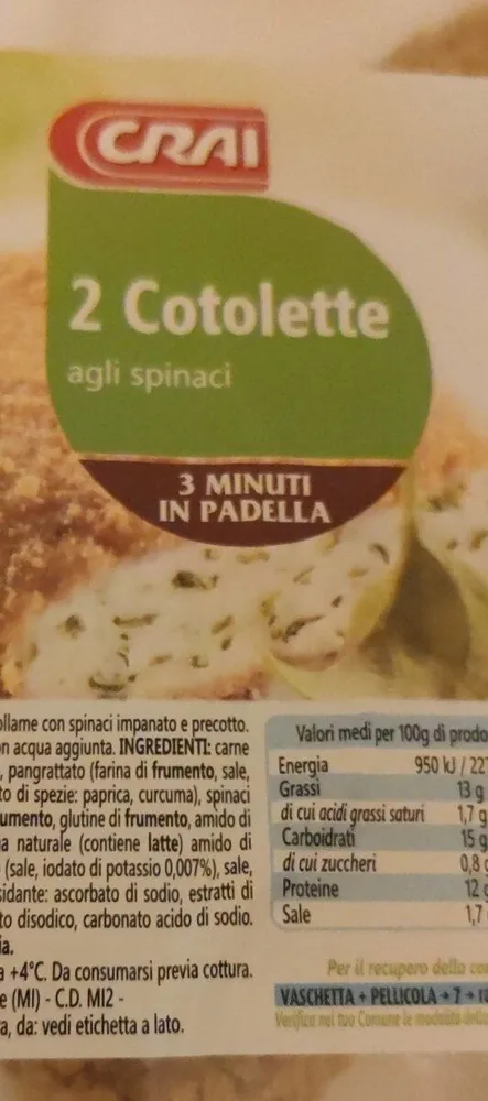 Cotolette agli spinaci