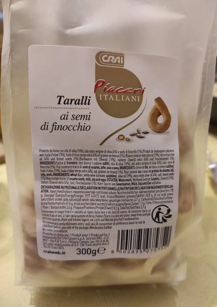 Taralli ai semi di finocchio