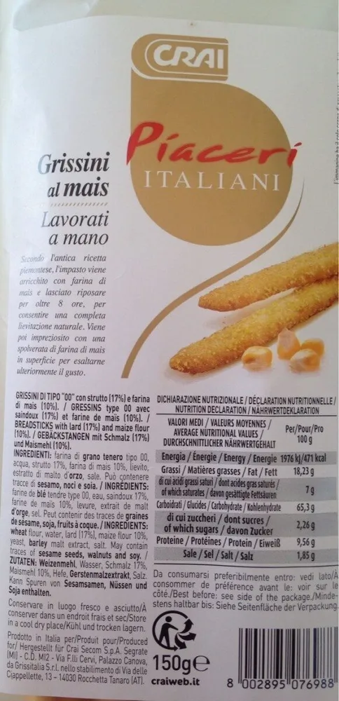 Grissini al mais