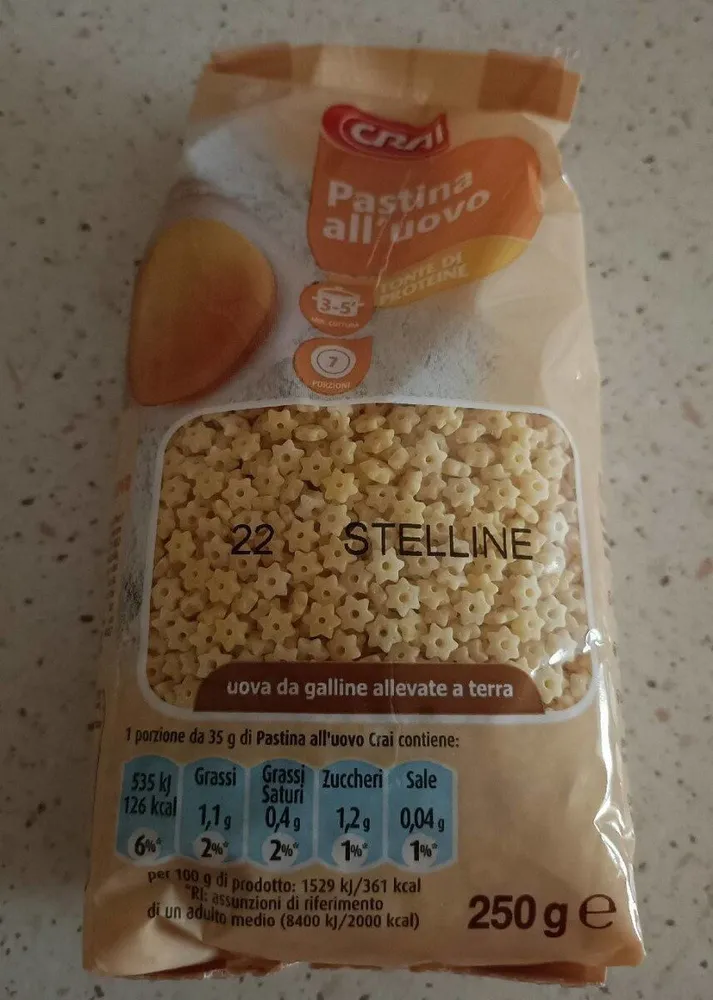 Pasta All'uovo Crai Stelline