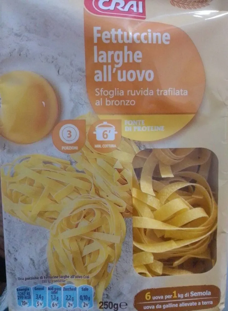 Fettuccine all'uovo larghe