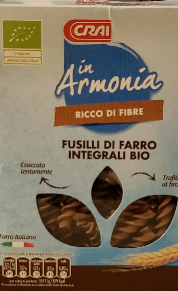 Fusili di farro integrali