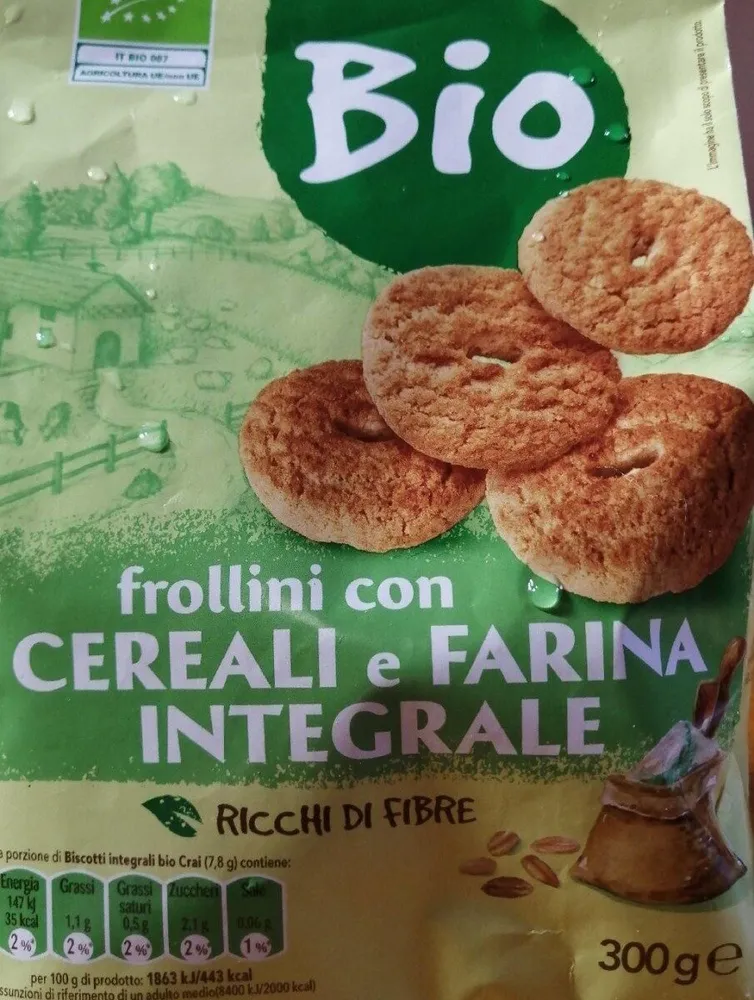 FROLLINI CON CEREALI E FARINA INTEGRALE BIO