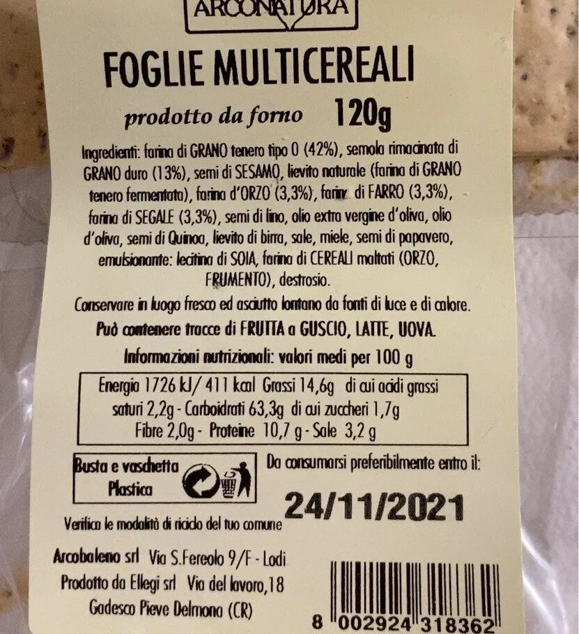 Foglie multicereali