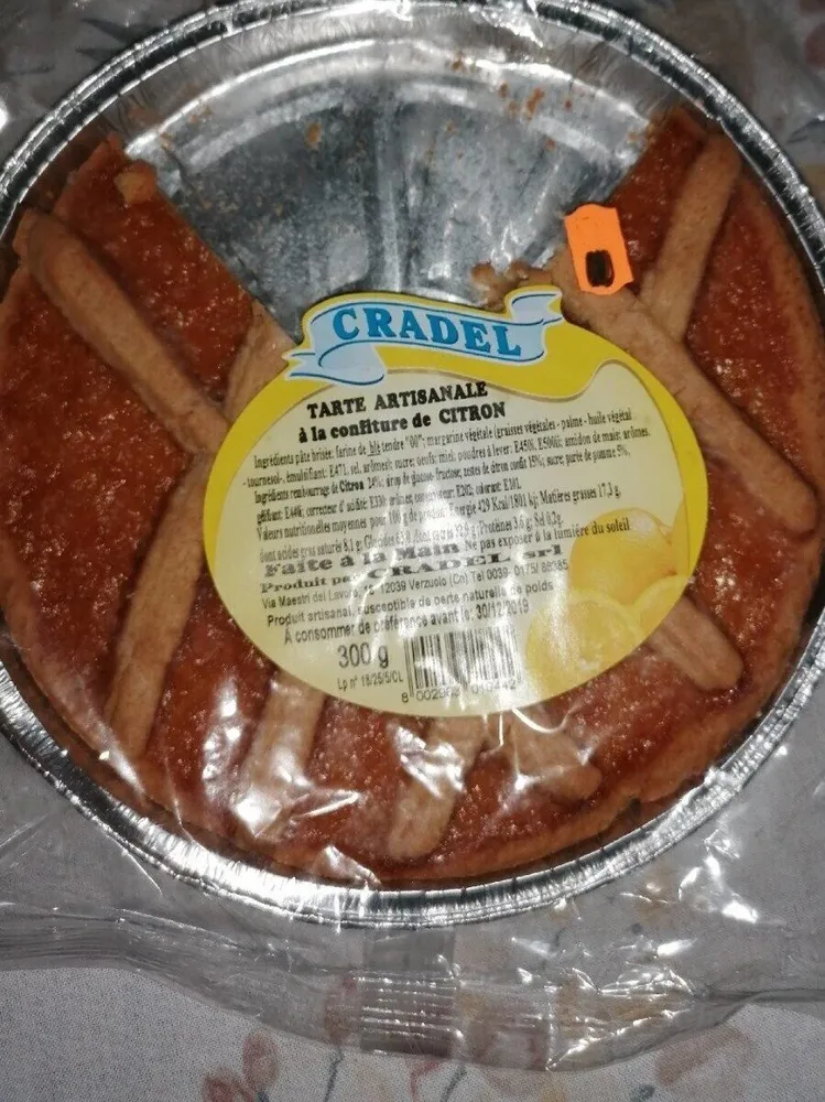 Tarte artisanale à la confiture de citron