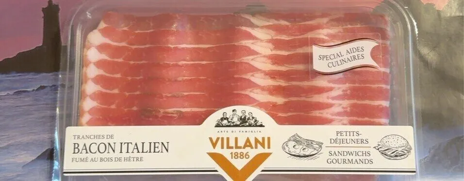 Tranches de bacon italien fumé au bois de hêtre