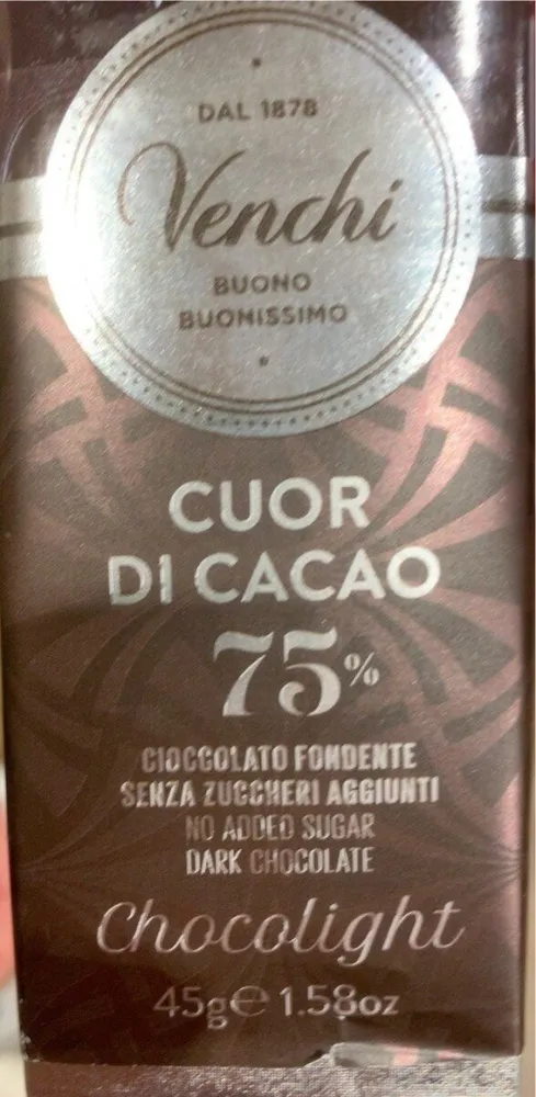 Venchi Chocolight 75% Zartbitterschokolade Mit Maltit Gesüßt