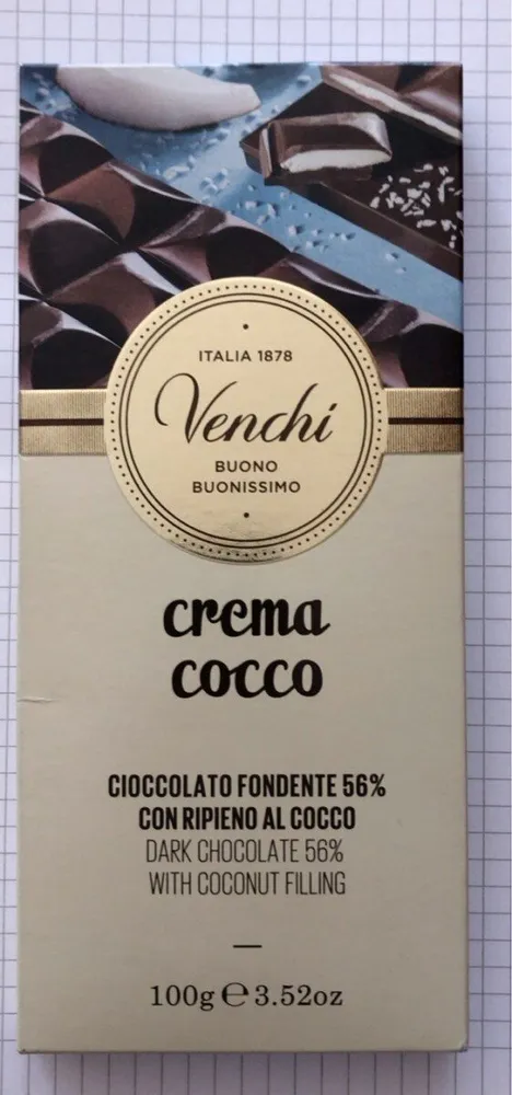 Cioccolato fondente con ripieno al cocco