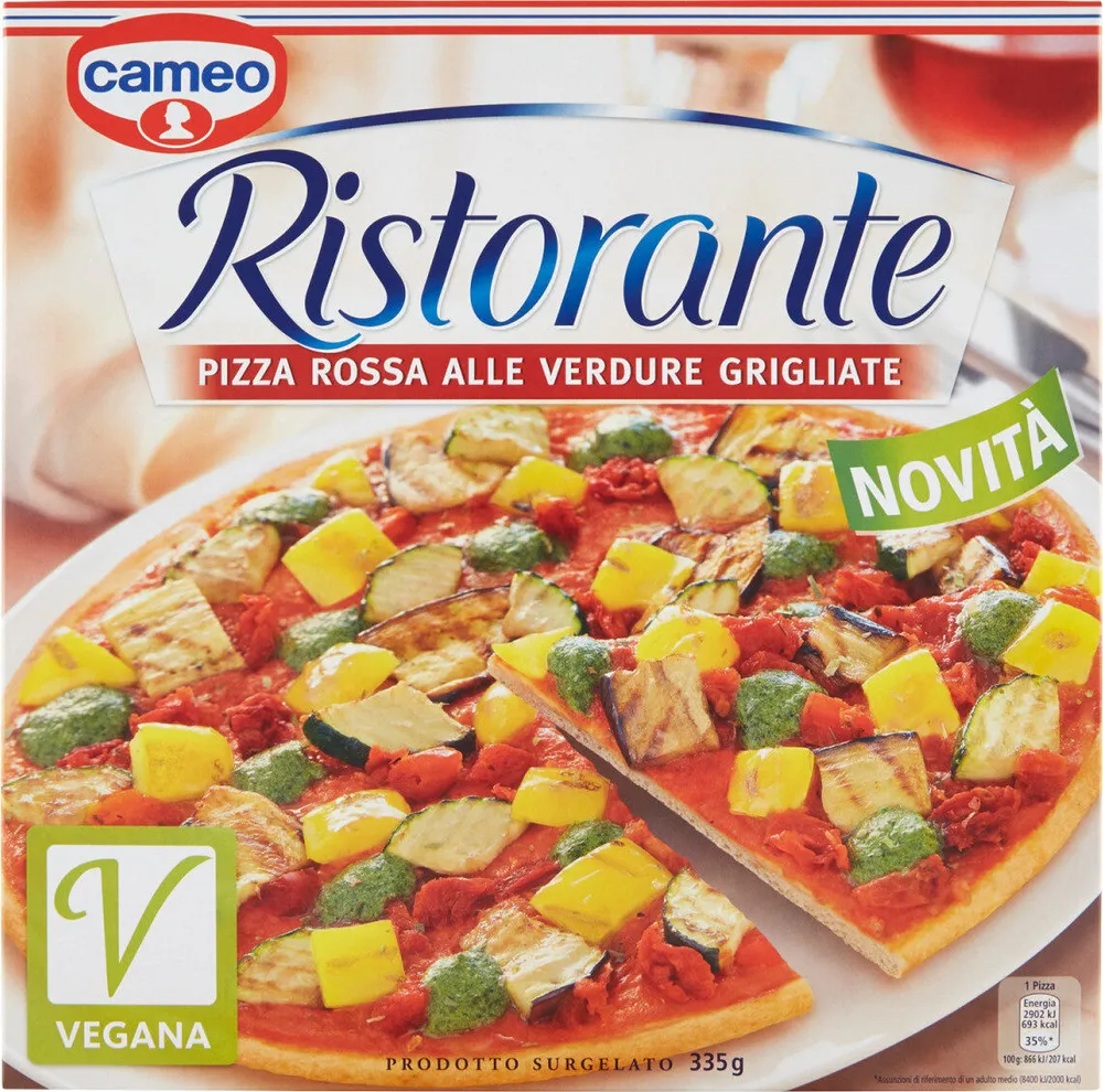 ristorante pizza rossa alle verdure grigliate