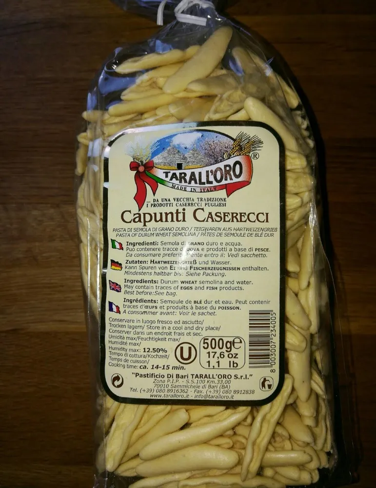 Tarall'oro Capunti Caserecci Pasta