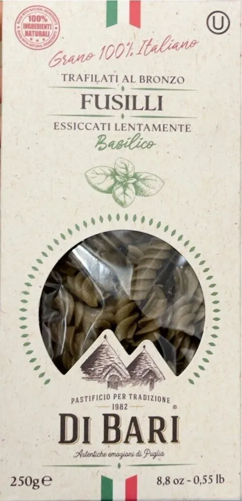Fusili essiccati lentamente basilico