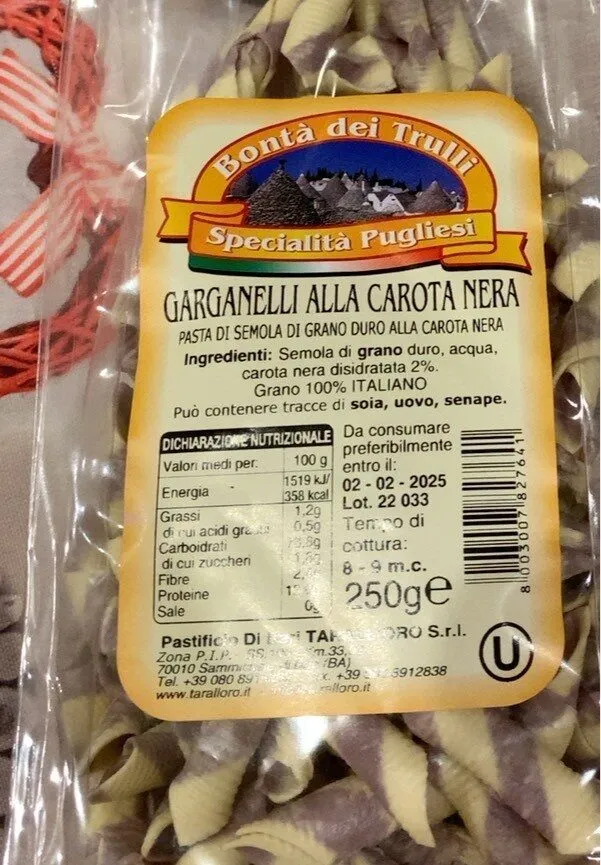 garganelli alla carota nera