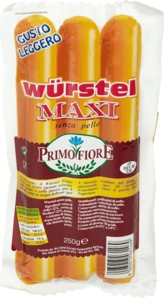 Wurstel maxi senza pelle gusto leggero