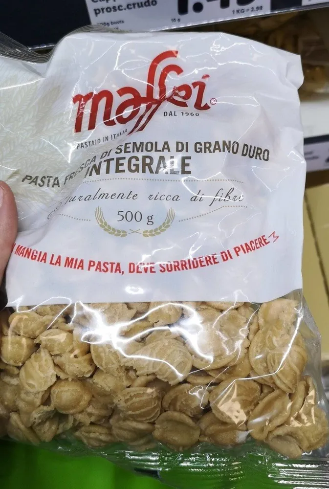 Pasta fresca di semola di grano duro integrale